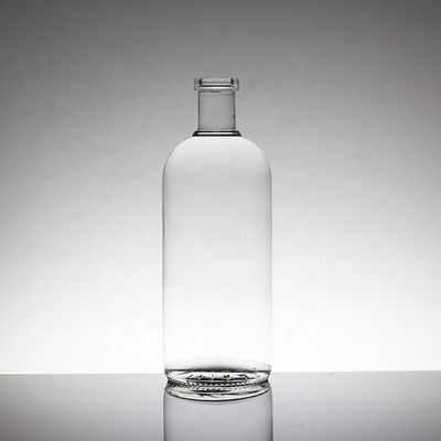 Crystal Flint Glass 750 ml runde Wodka-Glasflaschen mit Glaskragen
