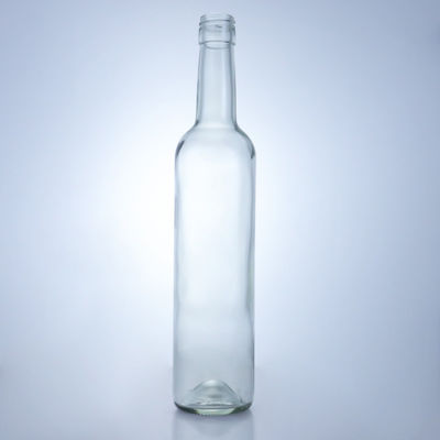 600 ml 750 ml 1000 ml Runde Flaschen mit langem Hals und leeren Glasflaschen für Gin Rum Brandy