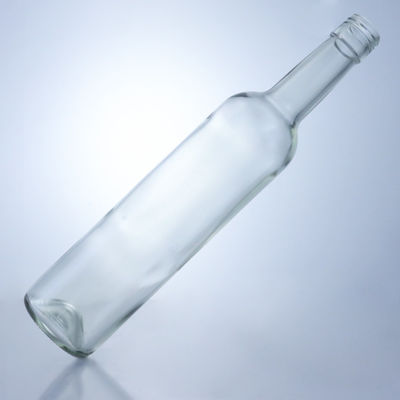 600 ml 750 ml 1000 ml Runde Flaschen mit langem Hals und leeren Glasflaschen für Gin Rum Brandy