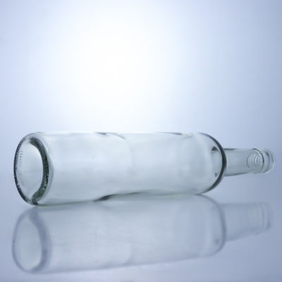 600 ml 750 ml 1000 ml Runde Flaschen mit langem Hals und leeren Glasflaschen für Gin Rum Brandy