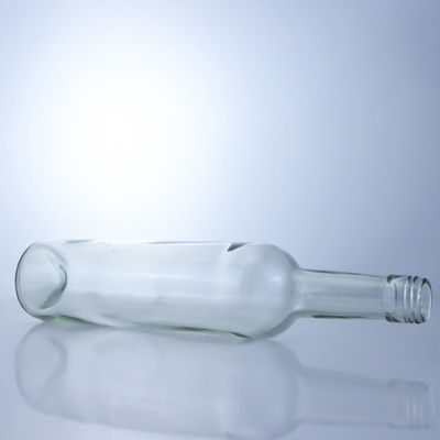 600 ml 750 ml 1000 ml Runde Flaschen mit langem Hals und leeren Glasflaschen für Gin Rum Brandy