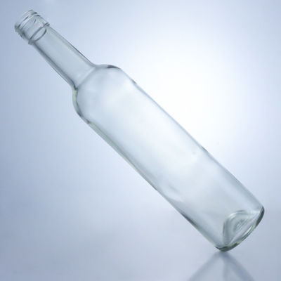 600 ml 750 ml 1000 ml Runde Flaschen mit langem Hals und leeren Glasflaschen für Gin Rum Brandy