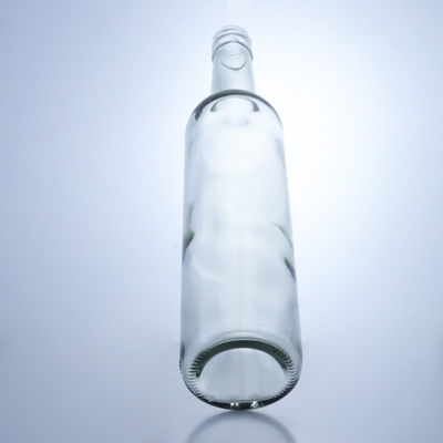 600 ml 750 ml 1000 ml Runde Flaschen mit langem Hals und leeren Glasflaschen für Gin Rum Brandy