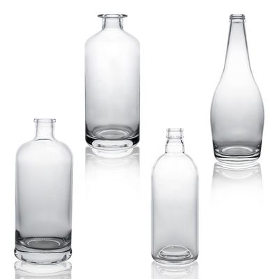 Glasflasche Whisky Glas Wodka Gin Rum Flasche mit Korken 375ml 500ml 700ml 750ml 1000ml