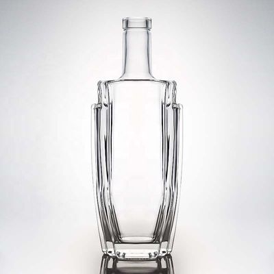 Akzeptables Kundenlogo Glasquadrat Super Flint 500ml 700ml 750ml Flasche für Gin