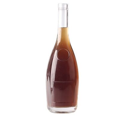 375ml Custom Logo Gravierter Tränentropfenförmiger Gin Rum Glasflasche mit Korken für Alkohol