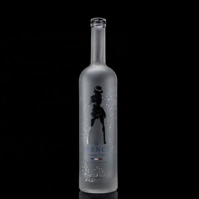 Glas 750 ml 500 ml Decal Druck Wodka Flasche mit Frosted Design und Basismaterial