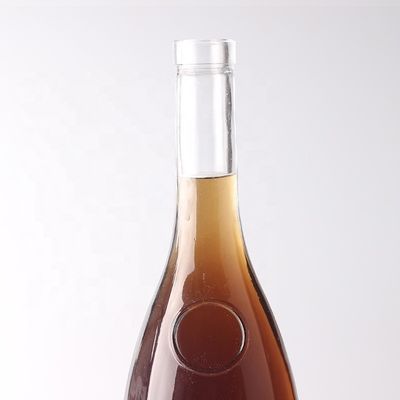 375ml Custom Logo Gravierter Tränentropfenförmiger Gin Rum Glasflasche mit Korken für Alkohol