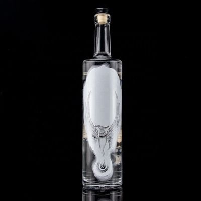 Glas 750 ml 500 ml Decal Druck Wodka Flasche mit Frosted Design und Basismaterial