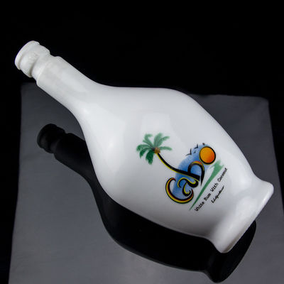 Custom 700ml Frost Oberfläche Handling Rum Glasflasche mit Kork