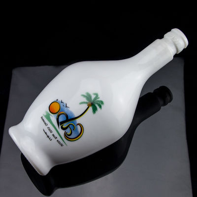 Custom 700ml Frost Oberfläche Handling Rum Glasflasche mit Kork