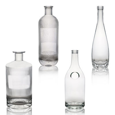 Einzigartige gestreifte Glasflasche für Wodka Gin Whiskey Rum Wein Korken 500ml 700ml 750ml