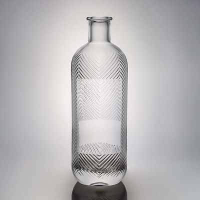 Einzigartige gestreifte Glasflasche für Wodka Gin Whiskey Rum Wein Korken 500ml 700ml 750ml