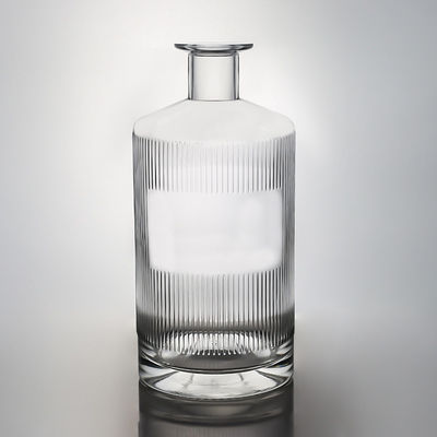 Einzigartige gestreifte Glasflasche für Wodka Gin Whiskey Rum Wein Korken 500ml 700ml 750ml