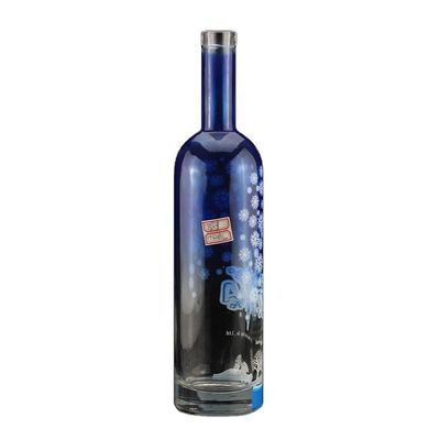 Fantasie-Druckschirm Rundform Blaue Wodka-Flasche für die Industrie von Likör und Gin