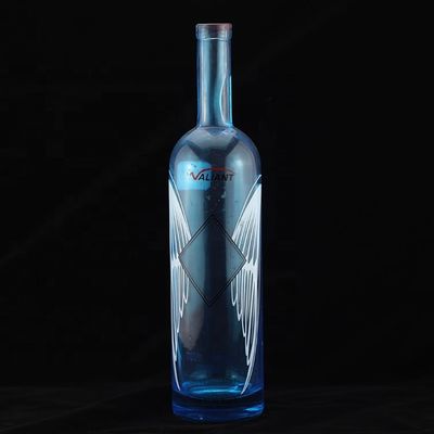 Fantasie-Druckschirm Rundform Blaue Wodka-Flasche für die Industrie von Likör und Gin