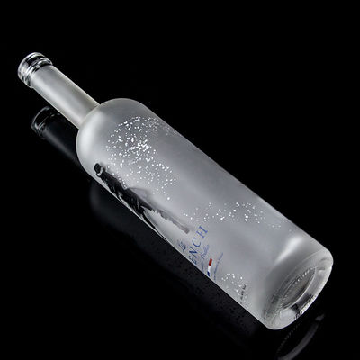 Glaskragen 750 ml Säure-Etsche-Wodka-Flasche mit klarer oder individueller Farbe in Heze