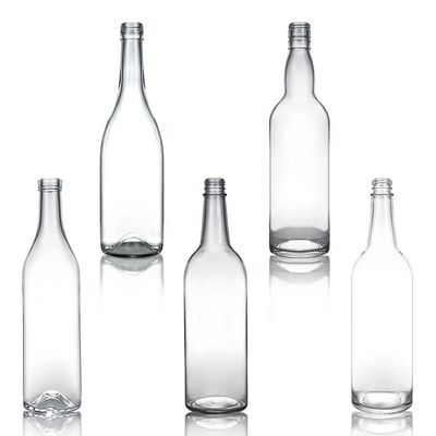 Heiße, klare, weiße Glasflasche für Wein Gin Whiskey Tequila 500 ml 700 ml 750 ml 1000 ml