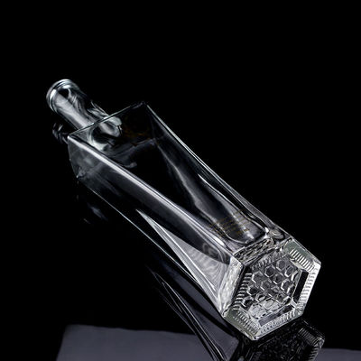 Exquisite Design Wodka Alkoholflasche Klar oder angepasst 750 ml Glasflasche mit Kork