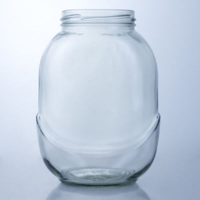 Durchsichtige runde Glasflasche für die Handhabung der Decal-Oberfläche in der Lebensmittelproduktionslösung