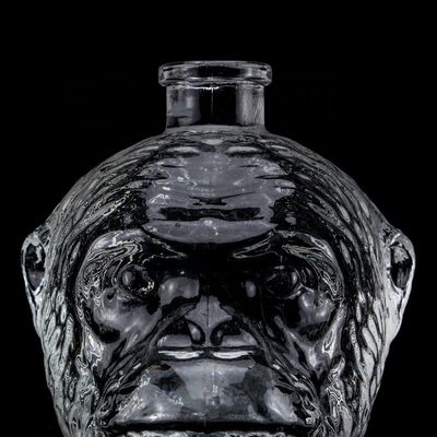 Einzigartiges Design 500 ml 750 ml Affenkopf Glasflasche für Wodka Likör mit Kork
