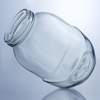 Durchsichtige runde Glasflasche für die Handhabung der Decal-Oberfläche in der Lebensmittelproduktionslösung