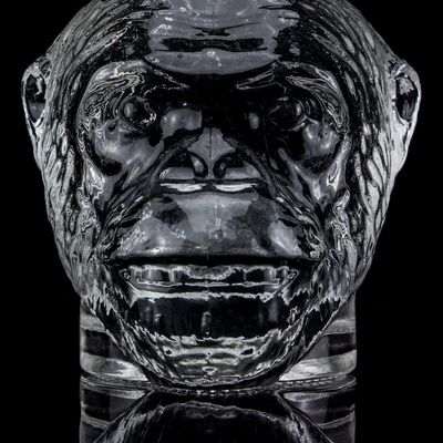 Einzigartiges Design 500 ml 750 ml Affenkopf Glasflasche für Wodka Likör mit Kork