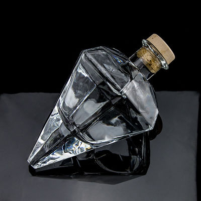 Popular Design Super Flint 700ml Wodka Glasflasche mit Kork und durchsichtigem Glas