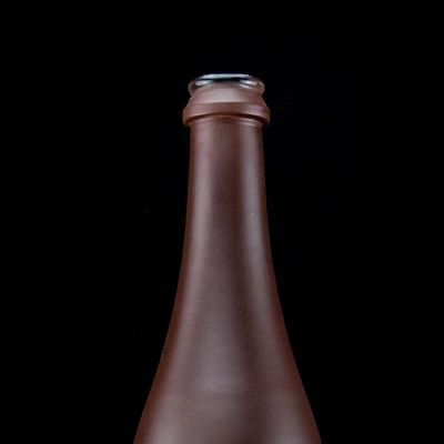 500 ml Champagnerflasche mit Matte Finish Einzigartiges Design Kupfer beschichtet Glaskragen