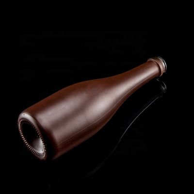 500 ml Champagnerflasche mit Matte Finish Einzigartiges Design Kupfer beschichtet Glaskragen