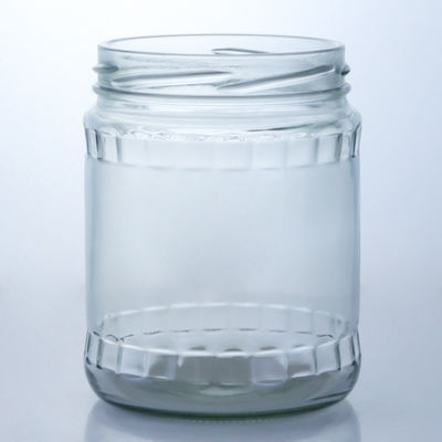 Durchsichtige runde Flintglaskanne für die Produktion und den Vertrieb von Lebensmitteln