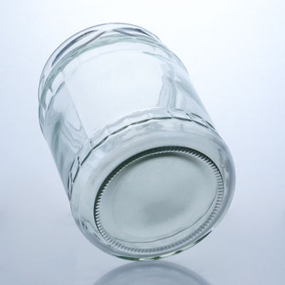 Durchsichtige runde Flintglaskanne für die Produktion und den Vertrieb von Lebensmitteln