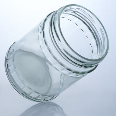 Durchsichtige runde Flintglaskanne für die Produktion und den Vertrieb von Lebensmitteln