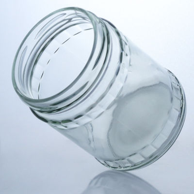 Durchsichtige runde Flintglaskanne für die Produktion und den Vertrieb von Lebensmitteln