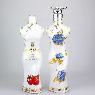 Sexy weibliche Körper Flasche Einzigartige Glas Flasche mit Kronenkappe