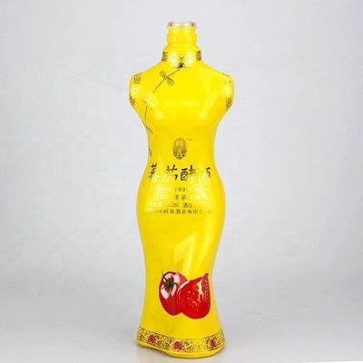 Sexy weibliche Körper Flasche Einzigartige Glas Flasche mit Kronenkappe