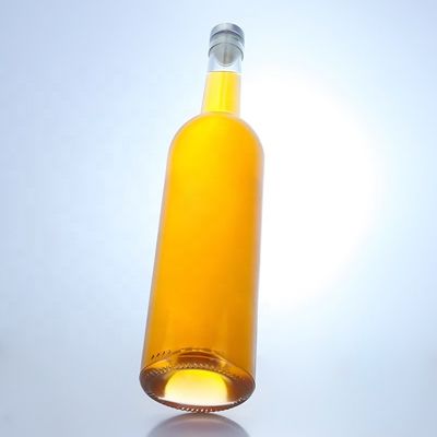 Customized Logo Glasflasche für 750ml Langhals Klar Flint Gin Rum Champagner Likör