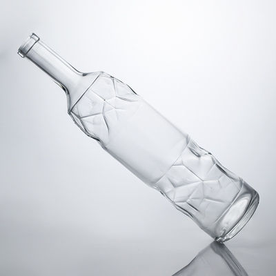 Oberflächenbehandlung Decal Custom Shape Prägnierte Glasflasche für Whisky Gin Rum