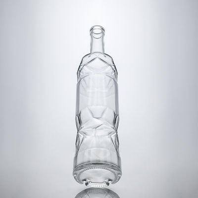 Oberflächenbehandlung Decal Custom Shape Prägnierte Glasflasche für Whisky Gin Rum