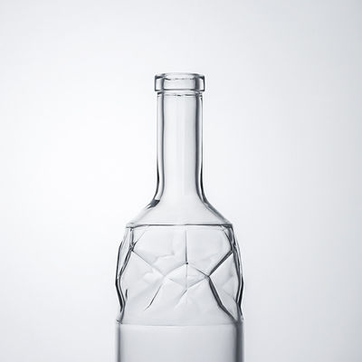 Oberflächenbehandlung Decal Custom Shape Prägnierte Glasflasche für Whisky Gin Rum