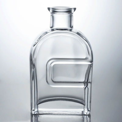 Spezielle Squircle Glas Flasche für Gin Rum Brandy Wodka und Korkkappe enthalten