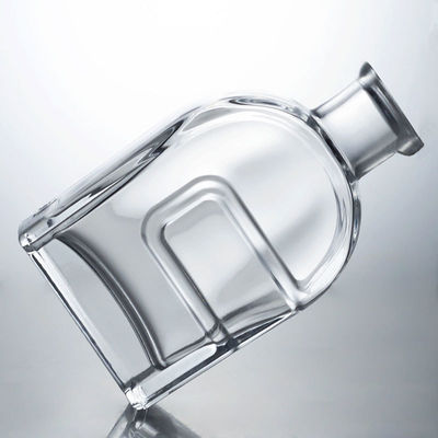 Spezielle Squircle Glas Flasche für Gin Rum Brandy Wodka und Korkkappe enthalten