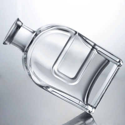 Spezielle Squircle Glas Flasche für Gin Rum Brandy Wodka und Korkkappe enthalten