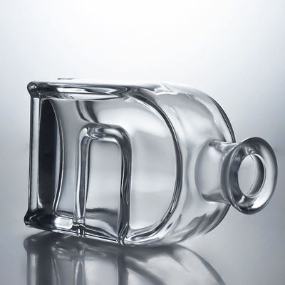 Spezielle Squircle Glas Flasche für Gin Rum Brandy Wodka und Korkkappe enthalten