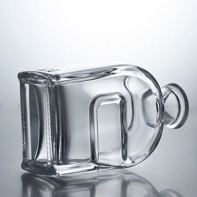 Spezielle Squircle Glas Flasche für Gin Rum Brandy Wodka und Korkkappe enthalten