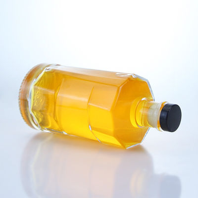 Durchsichtige Glasflasche mit Kork für Whisky Wodka Tequila Gin Rum