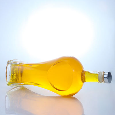 Durchsichtige oder individuell angepasste Glasflasche mit Korkkappe für Whisky, Wodka, Tequila, Gin und Rum