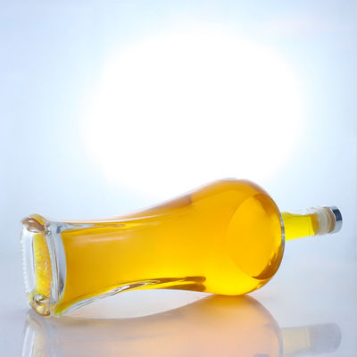 Durchsichtige oder individuell angepasste Glasflasche mit Korkkappe für Whisky, Wodka, Tequila, Gin und Rum