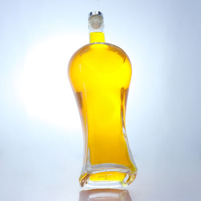Durchsichtige oder individuell angepasste Glasflasche mit Korkkappe für Whisky, Wodka, Tequila, Gin und Rum