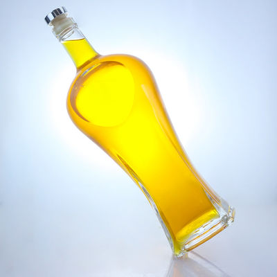 Durchsichtige oder individuell angepasste Glasflasche mit Korkkappe für Whisky, Wodka, Tequila, Gin und Rum